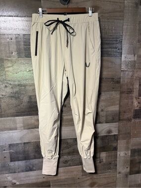 ASRV Men's Beige Workout DSG0477 Jogger Pants with Drawstring 4Tetra-lite XL